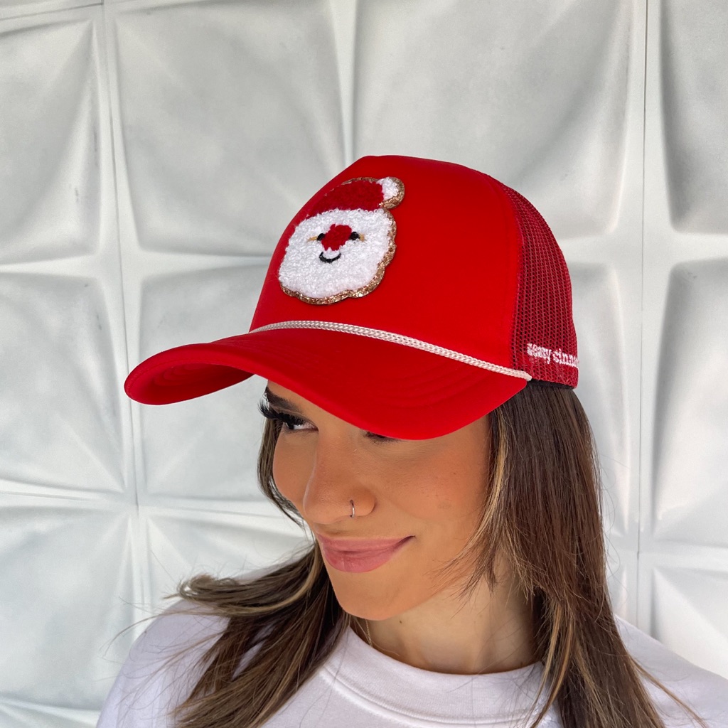 Glitter Patch Santa Hat